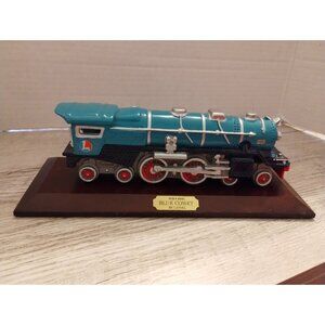 Avon Collectibles Blue Comet Train Locomotive Figurine On Wooden Base Vintage Di